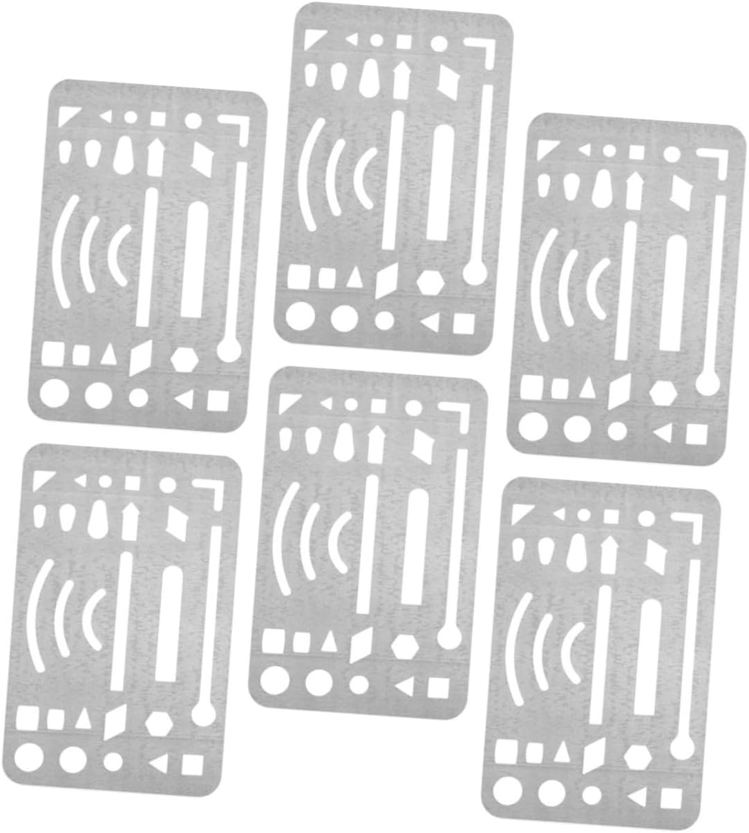 Healifty 6Pcs Stainless Steel Erasing Shield Drawing Drafting Tools Letter Template for Artists Designers Engineering Equipment Creative Highlighting and Texturing