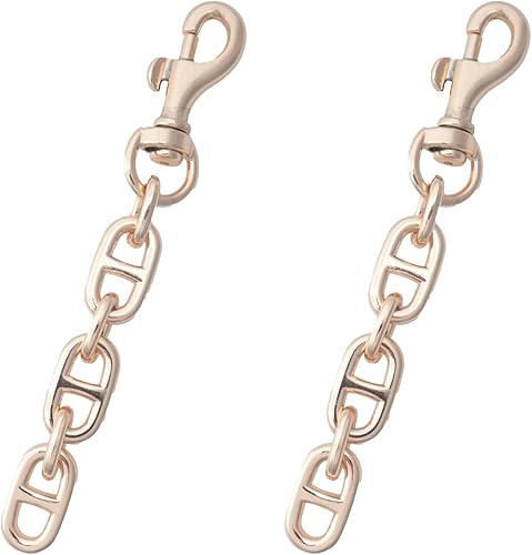 Ruwado 2 extensores de correa de metal de 4.85 pulgadas, accesorios de cadena de repuesto para mujeres y niñas, bolsos, bolsos de hombro, decoración