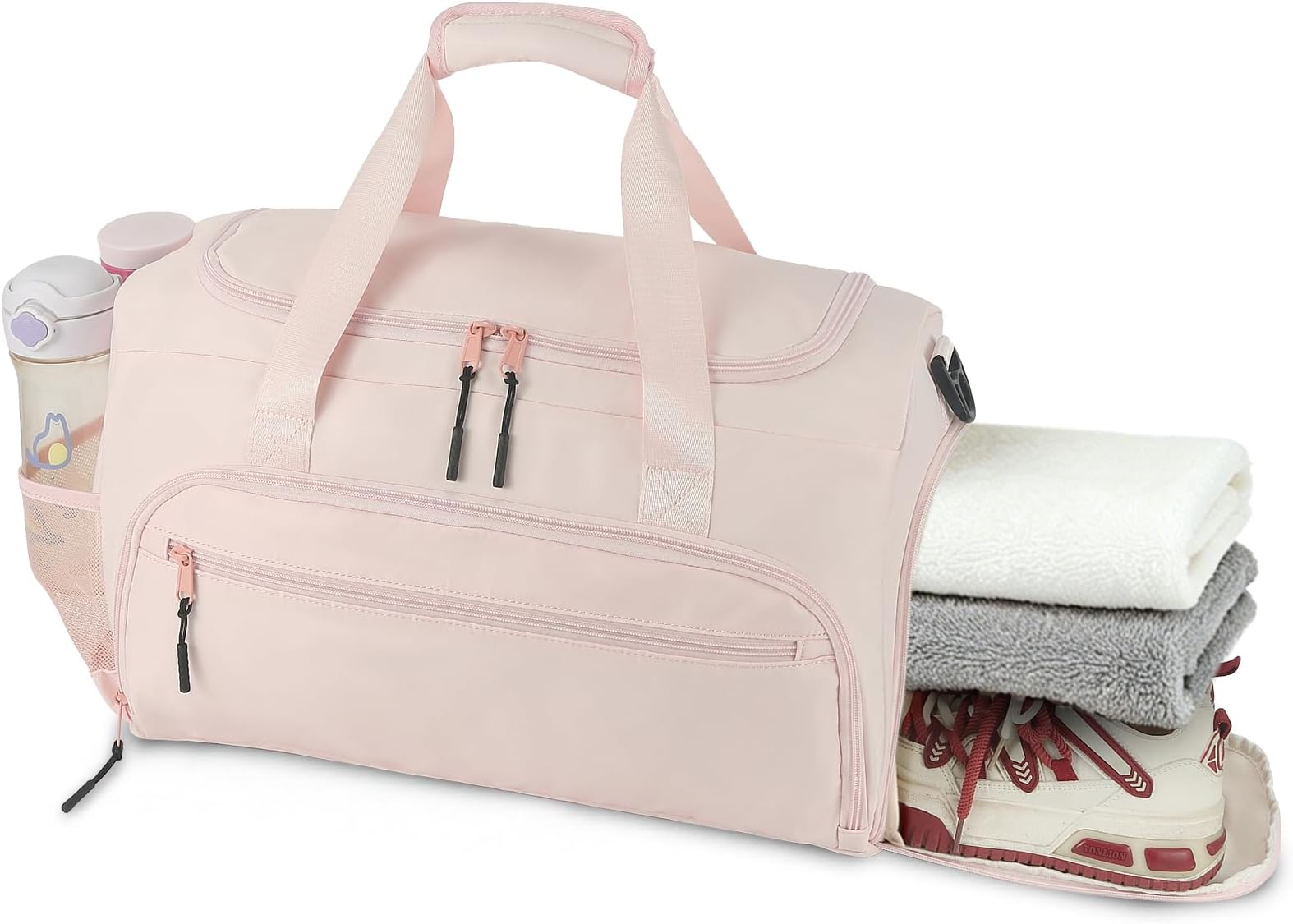 Gym Bag for Men Women, Sport Duffle Bag with Wet Pocket & Shoes Compartment, Water Resistant Overnight Weekender Bag Duffel Bag