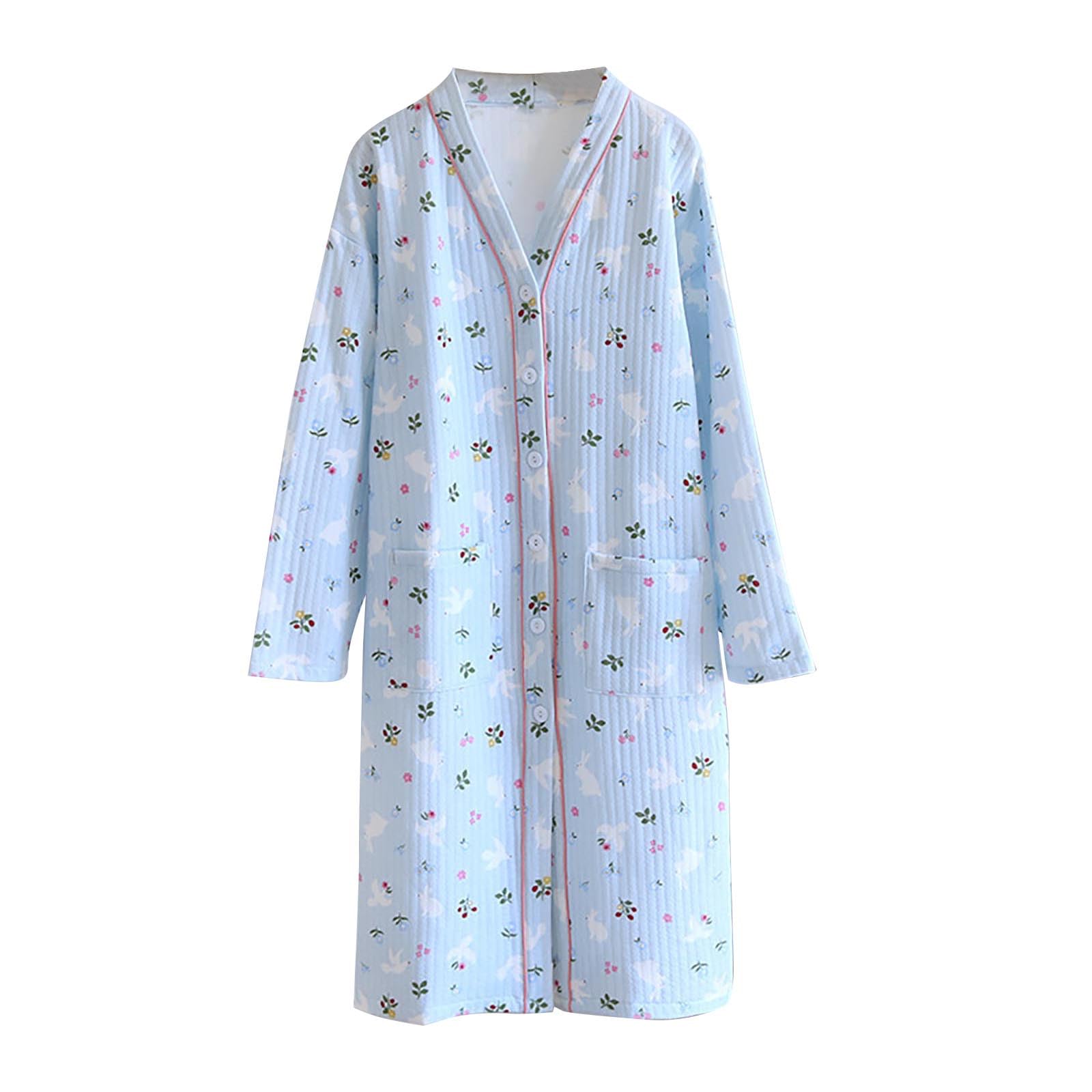 Generic Mujer Novia Saten Mujer Kimono Pijamas de Mujer y Pijamas Estampados de Ropa para el Vestido Invierno Lactancia