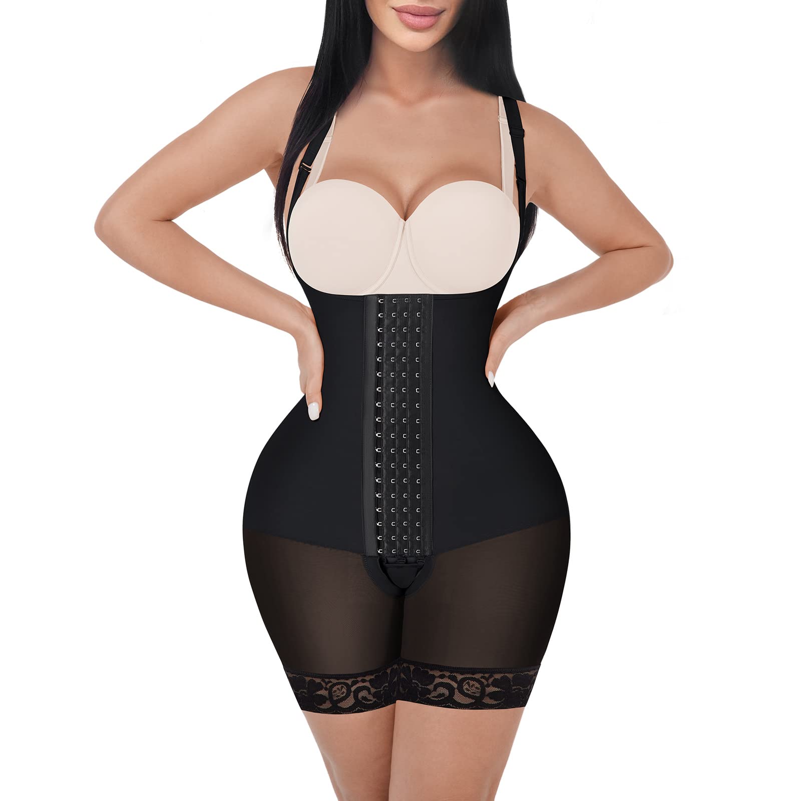FeelinGirl Waist Slimming Body Shaper for Women Plus Size Fajas Levanta Cola y Cadera Stomach Shapewear Black 5XL