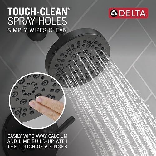 Miniatura 4 de Delta Faucet Saylor T14235-BL - Kit de moldura de válvula de ducha negra, sistema de ducha Delta, juego de grifo de ducha, accesorio de ducha negro,