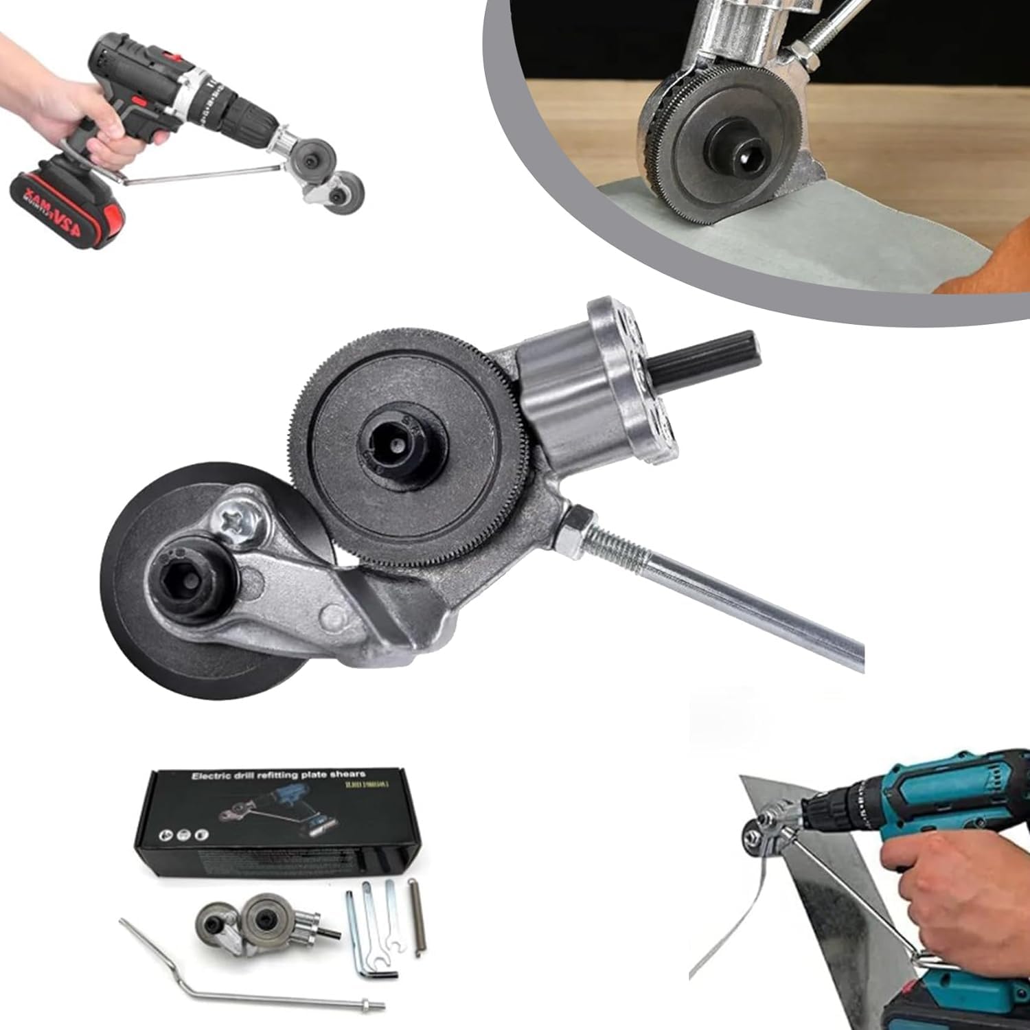 Drill Cut Pro Drillcutpro 2024 – Adaptateur de coupe en métal pour perceuse améliorée, coupe-plaque de perceuse électrique pour couper le fer et l'aluminium