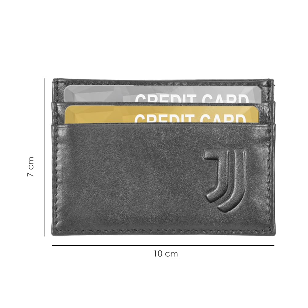 JUVENTUS Set de regalo con cinturón de piel y tarjetero de crédito, elegante caja de regalo oficial, negro, accesorios para hombre