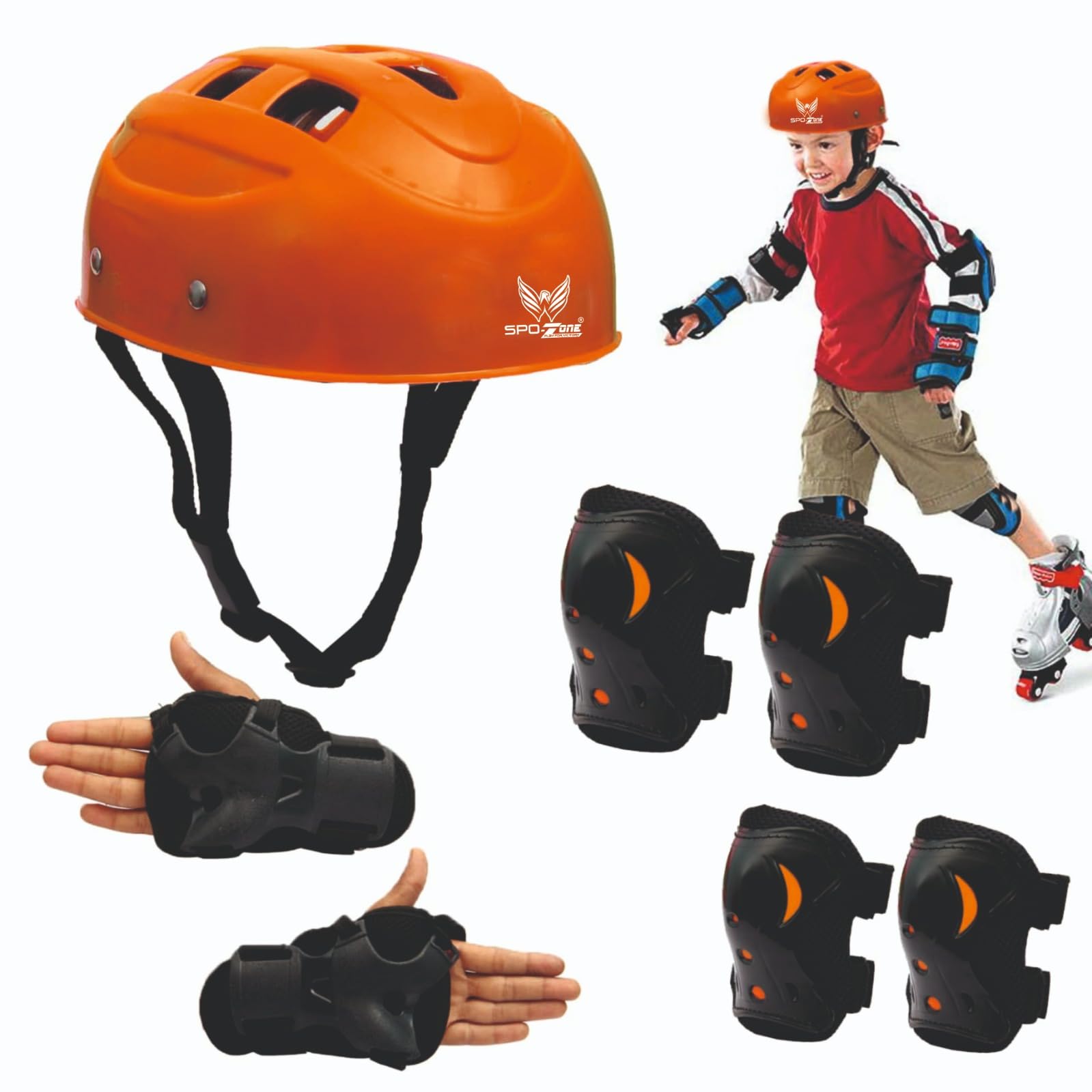 Skating Board Protection Kit Set for Helmet Skating, Cycling, Running for Kids,Boys,Girls,Men & Women Skating Guard Combo (S) (Orange _L) (B0CWVG9Z8H) Amazon Price History, Amazon Price Tracker