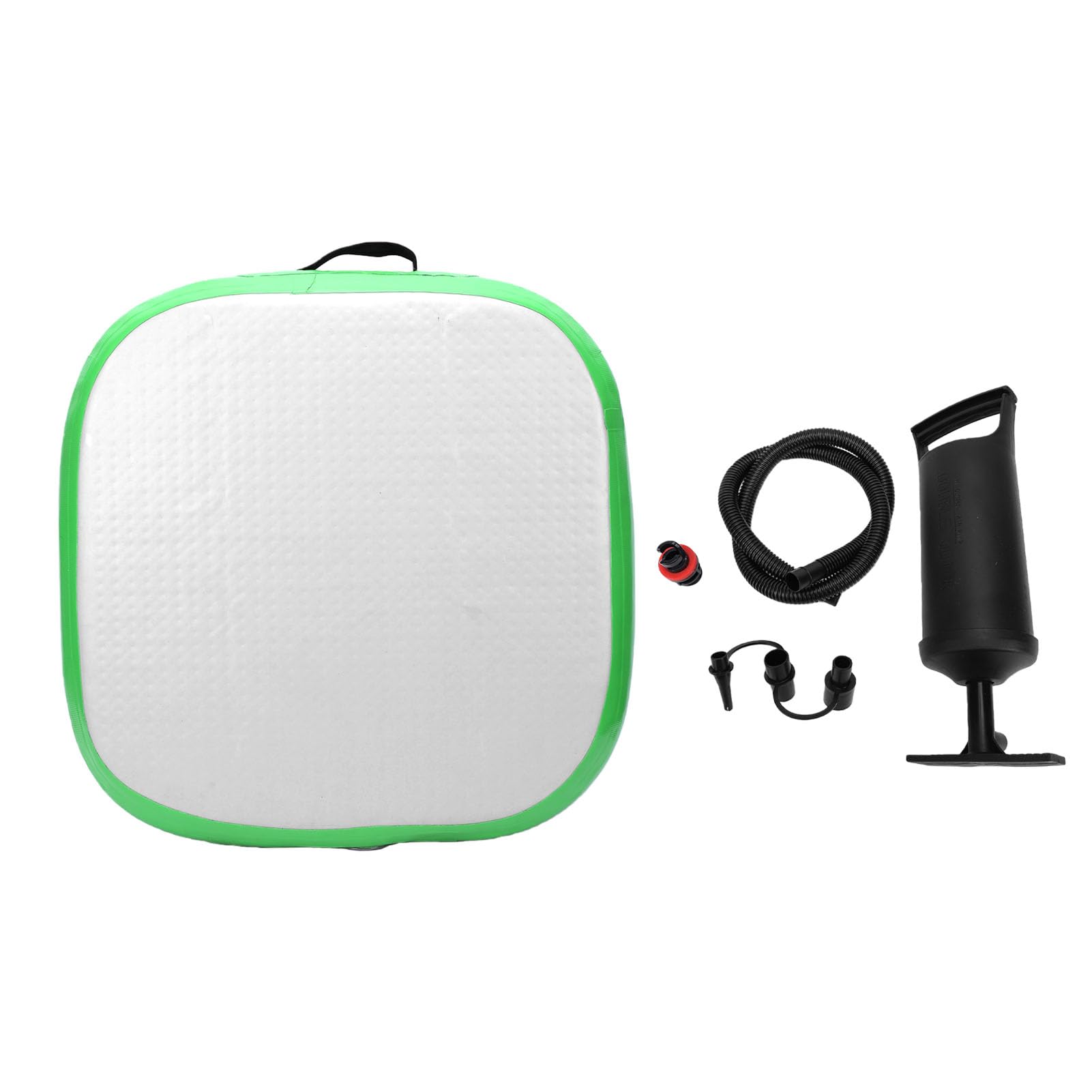 Drfeify Tappetino Gonfiabile, Cuscino da Meditazione in PVC 66x66 Cm Gonfiaggio Rapido con Pompa e Tubo per Palestra, Casa, Spiaggia