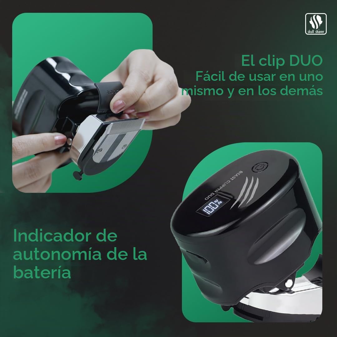Skull Shaver Beast Clipper Duo - Kit de Aseo para Barba y Cabello para Hombres - Recortadora Inalámbrica Recargable, Set de Regalo | Kit de Aseo para Barba y Cabello para Hombres, Recortadora Inalámbrica Recargable, Set de Regalo