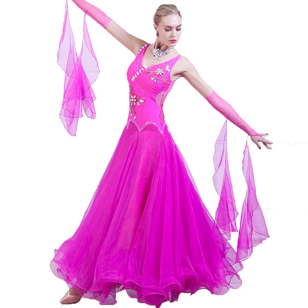 B,S, Abiti da Ballo da Sala Professionali Gonna Standard Nazionale Flamenco Cavo Costumi da Competizione Valzer Tinta Unita Abbigliamento da Spettacolo Moderno Elegante