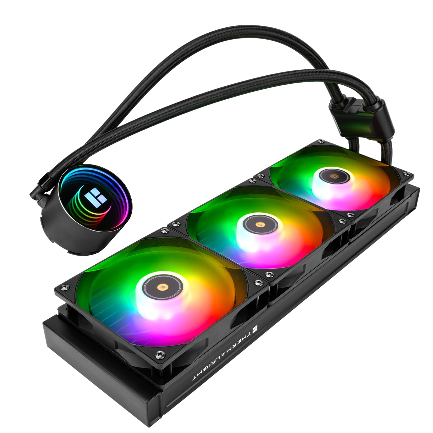 Thermalright-TR Frozen Notte 360 Negro ARGB V2 enfriador de CPU de agua, 3 ventiladores PWM con velocidad de 2000 rpm, Intel LGA 1851/115X/1200/2011, adecuado para AM4/AM5, disipador de calor líquido