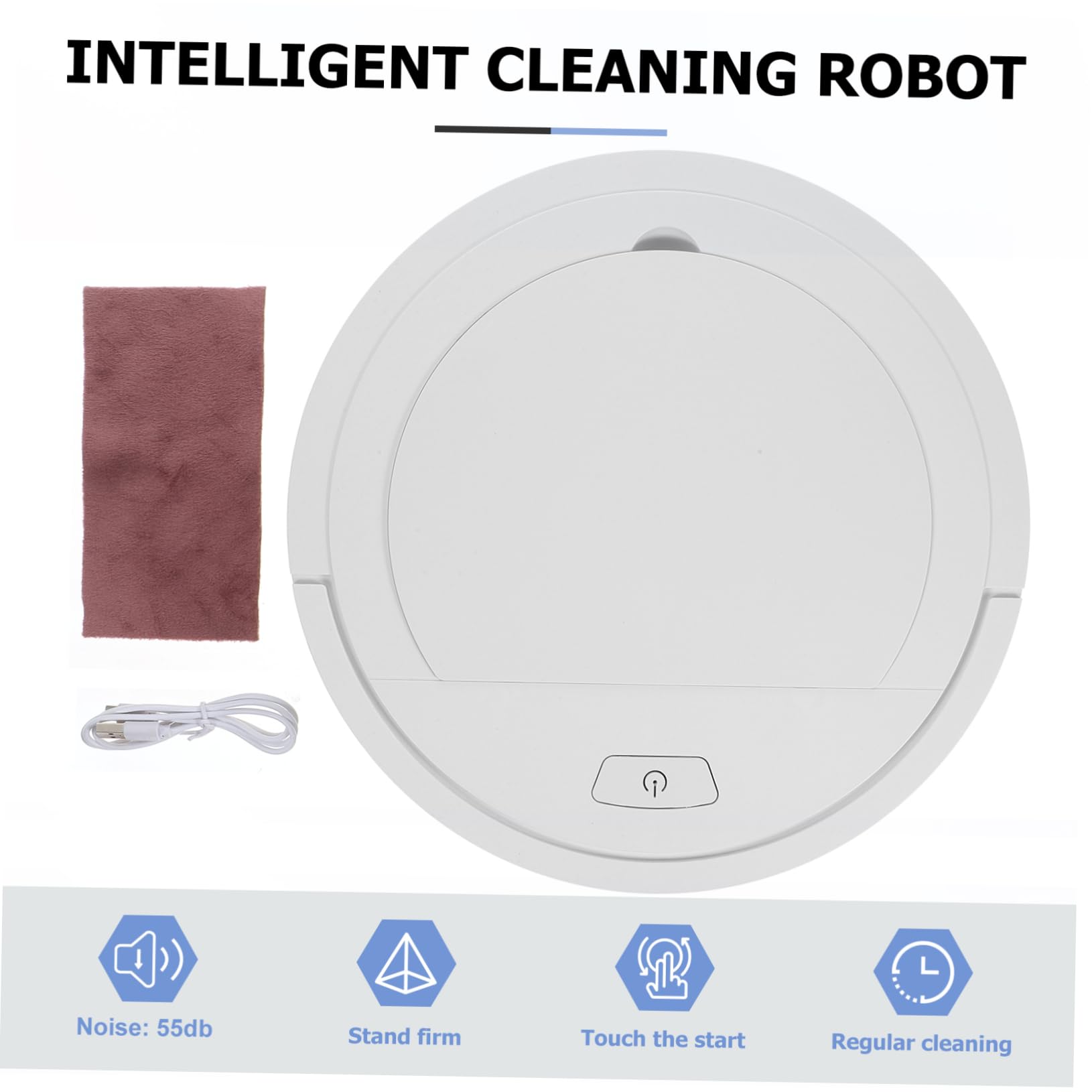 Cabilock Robot Limpiador de Suelos Inteligente Función de Aspirado y Trapeado, Batería de 1200mah, Capacidad de 550ml, Adecuado para Limpieza Hogar