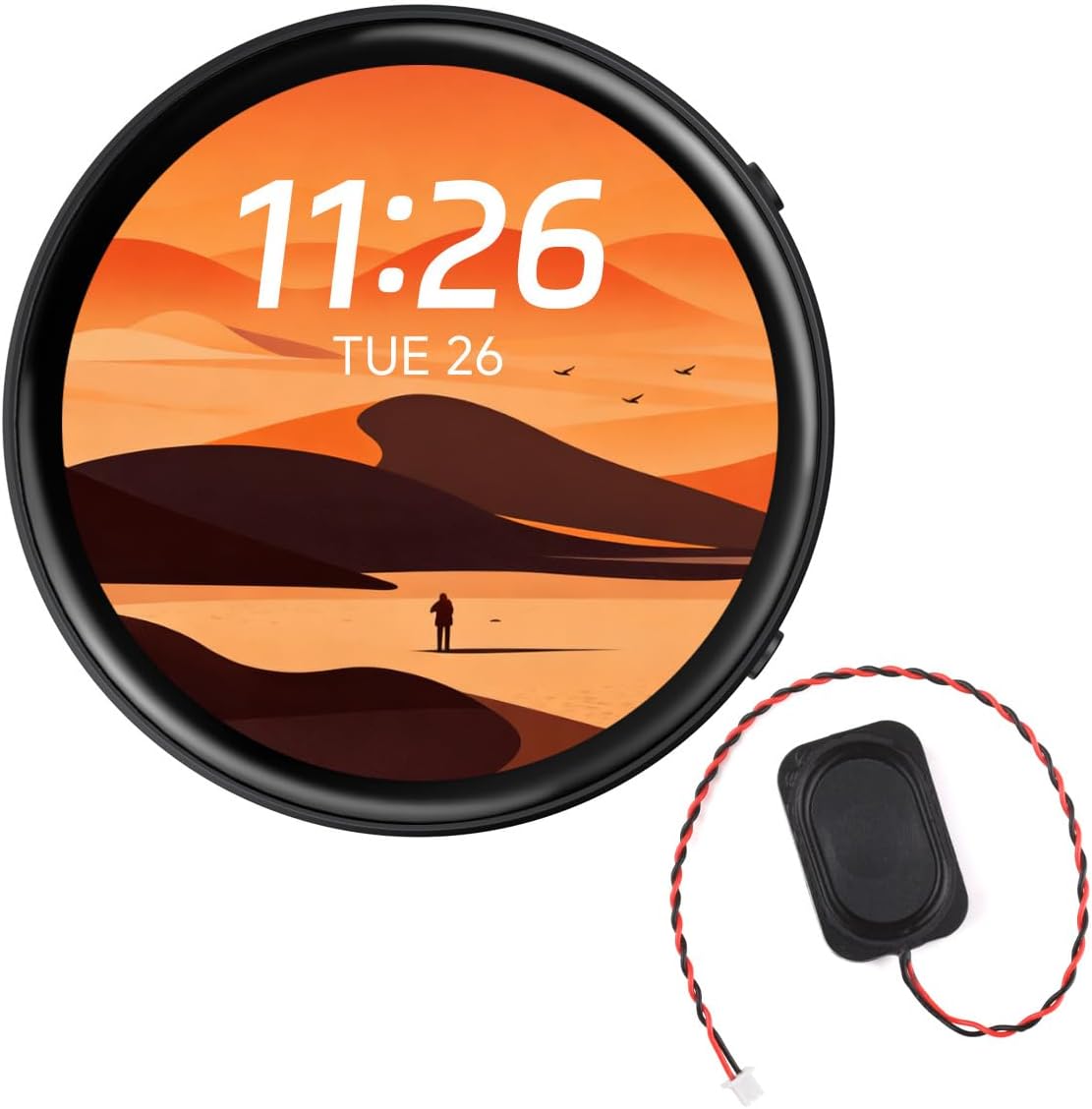 Waveshare Tuya T5-E1 1.75inch AMOLED Round Dev Board, 466 × 466 Touch Display, QSPI Interface, Supports Smart Global AI Cloud Development Platform/Multiple Large Models, All-in-One,Without GPS Module