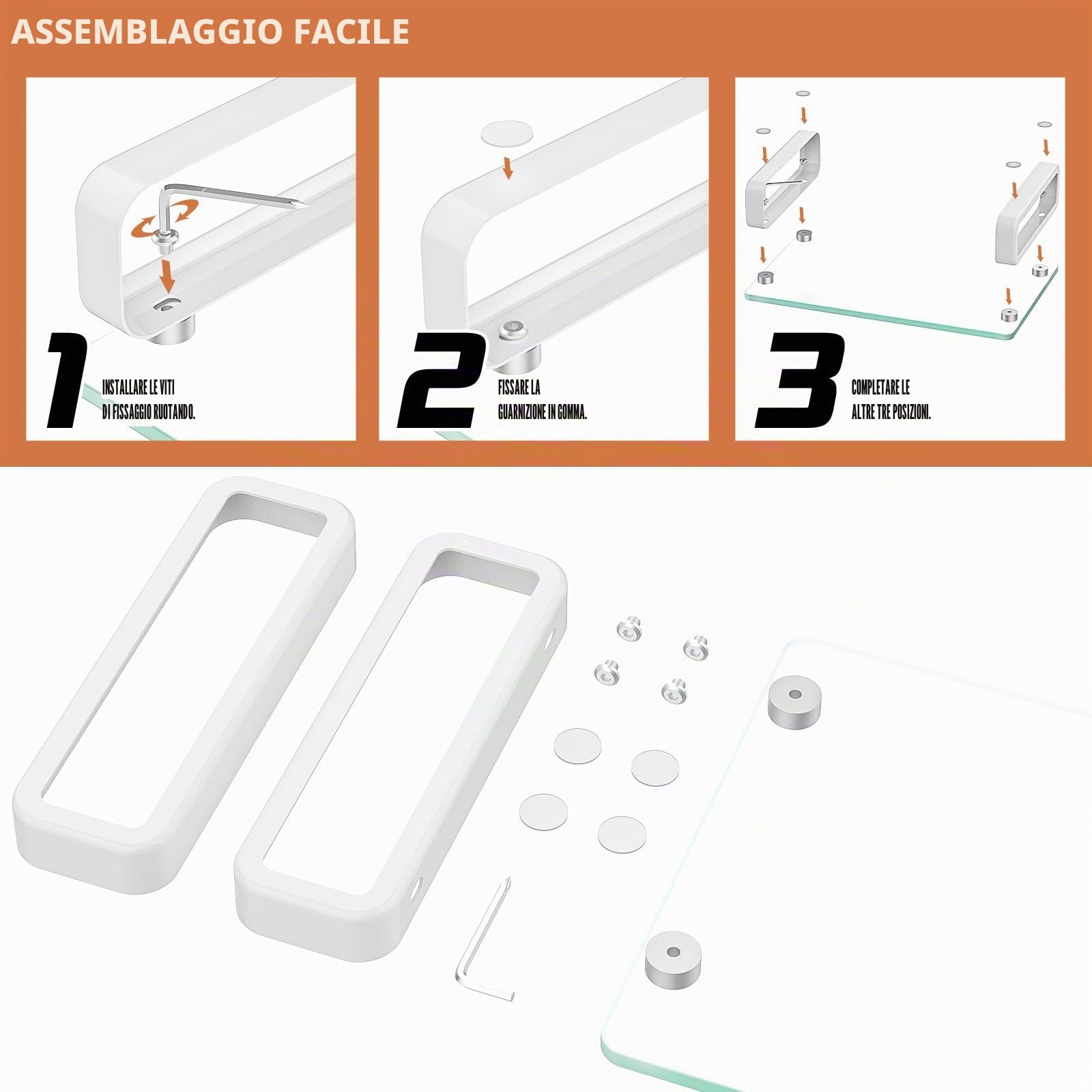 Hemudu Supporto Monitor Scrivania, Rialzo Monitor Altezza Regolabile, Porta PC Portatile per Laptop/Computer/Xbox One, con Vetro Temperato e Gambe in Metallo, 38X24X5cm, Peso Massimo 40kg, HD02T-001P