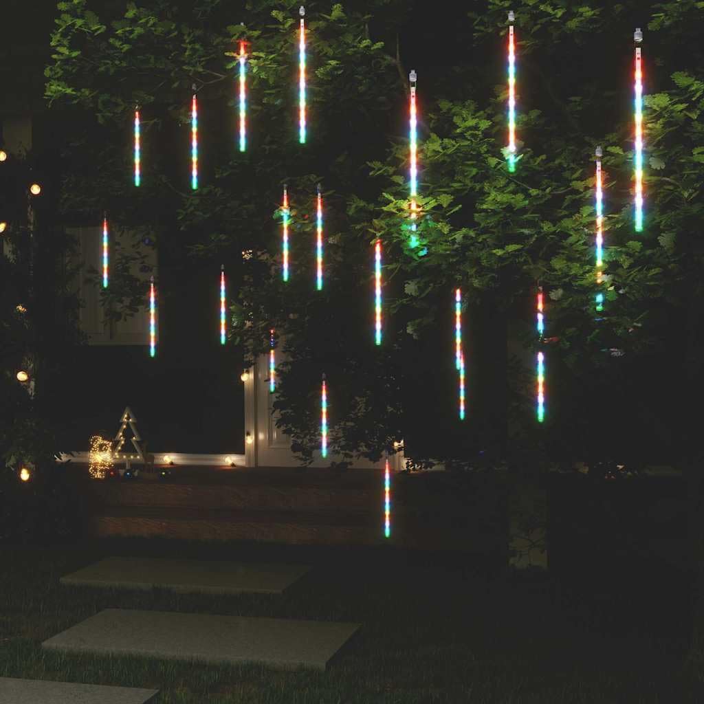Luci LED meteori, 20 tubi, 30 cm, catena luminosa per esterni, impermeabile, SMD LED per decorazioni natalizie e illuminazione per feste