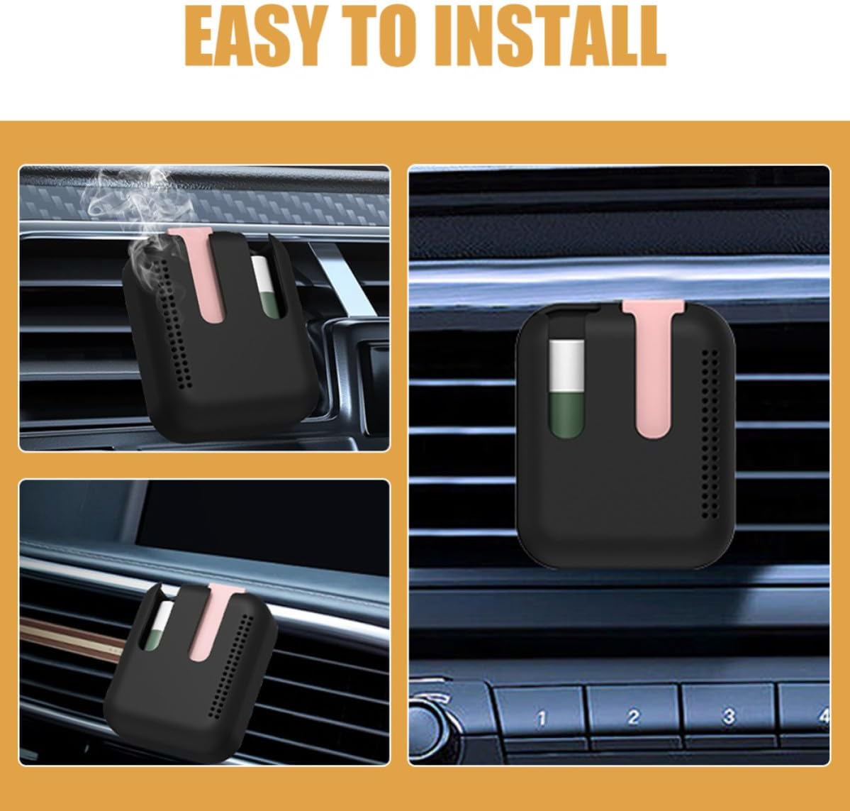 VICASKY Silicone Car Lipstick Holder Black Air Vent Mount Organizer image 3
