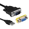 2M USB to RS232 Adapter with Pl2303 Chipset, USB Male to Rs232 Db9 Female Serial Cable 9 Pin Converter for Windows 1087Xp, Mac Os, Linux Gold-Plated Converter for Modem, Cnc, Pos, Barcode Scanner