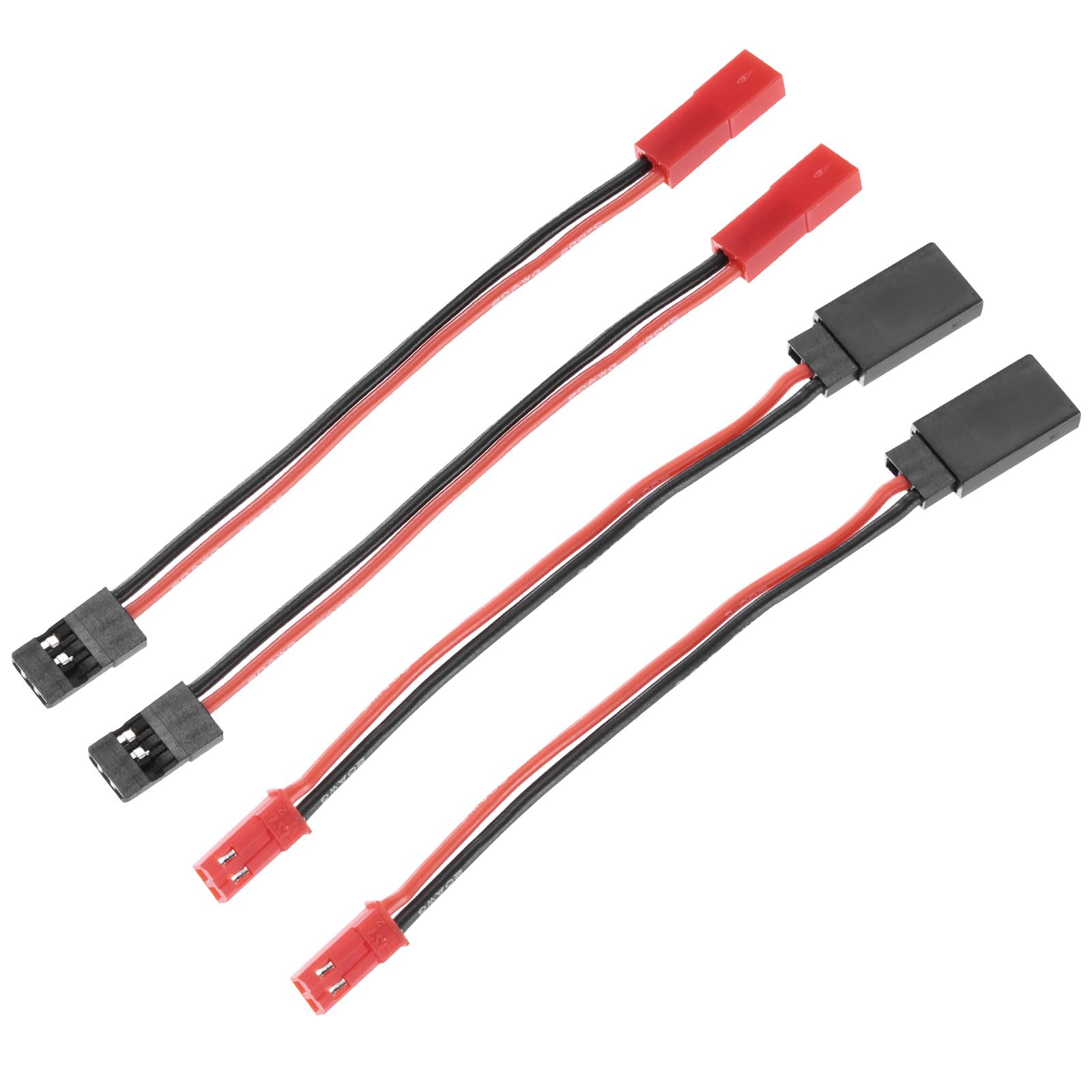 sourcing map Battery Balance Plug Connector Cable JR Male Female Extension Cable Leads Extension Cable for RC Car Airplanes Remote Control 4Pcs