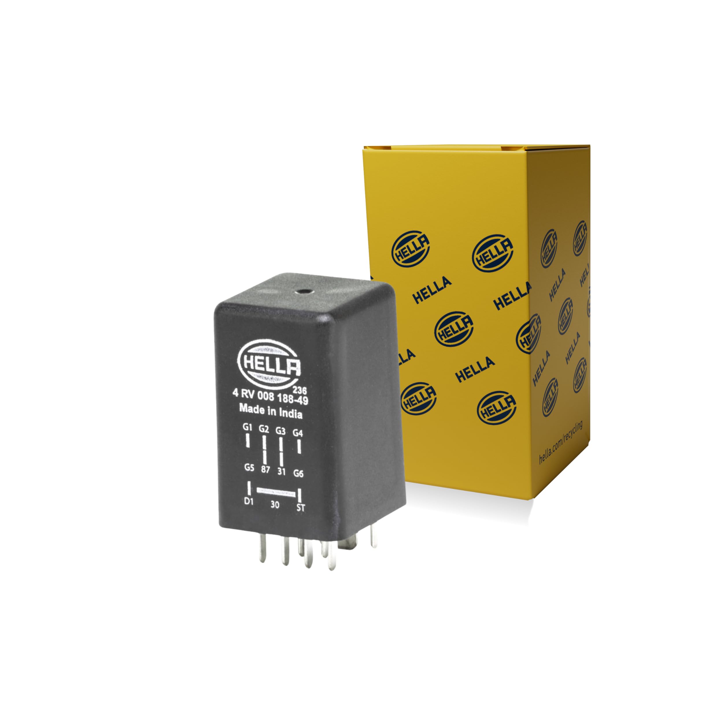 HELLA 4Rv 008 188-491 Appareil De Commande, Temps De Préchauffage - 12V - 9Pôle - Capable À L'Incandescence Résiduelle - Nombre De Cylindres: 4