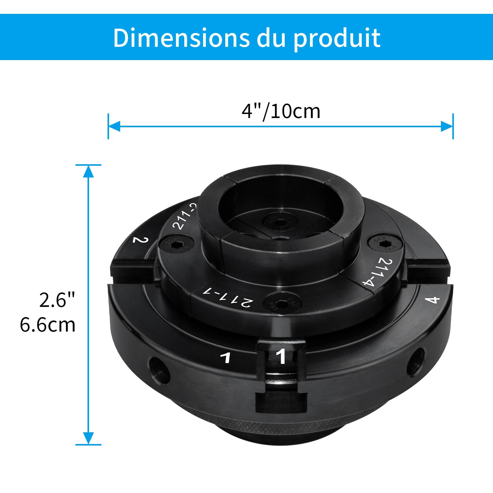 Mandrin de tour à bois,100mm 4 Mâchoires mandrin de tour centrage automatique M33x3.5 Avec adaptateur M18x2.5