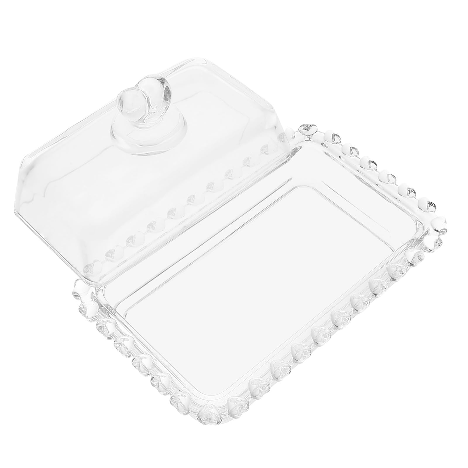 IMIKEYA Beurrier Réutilisable en Verre avec Couvercle Transparent, Capacité Modérée et Design Élégant Cuisine et Pique-niques, pour Snacks et Gâteaux
