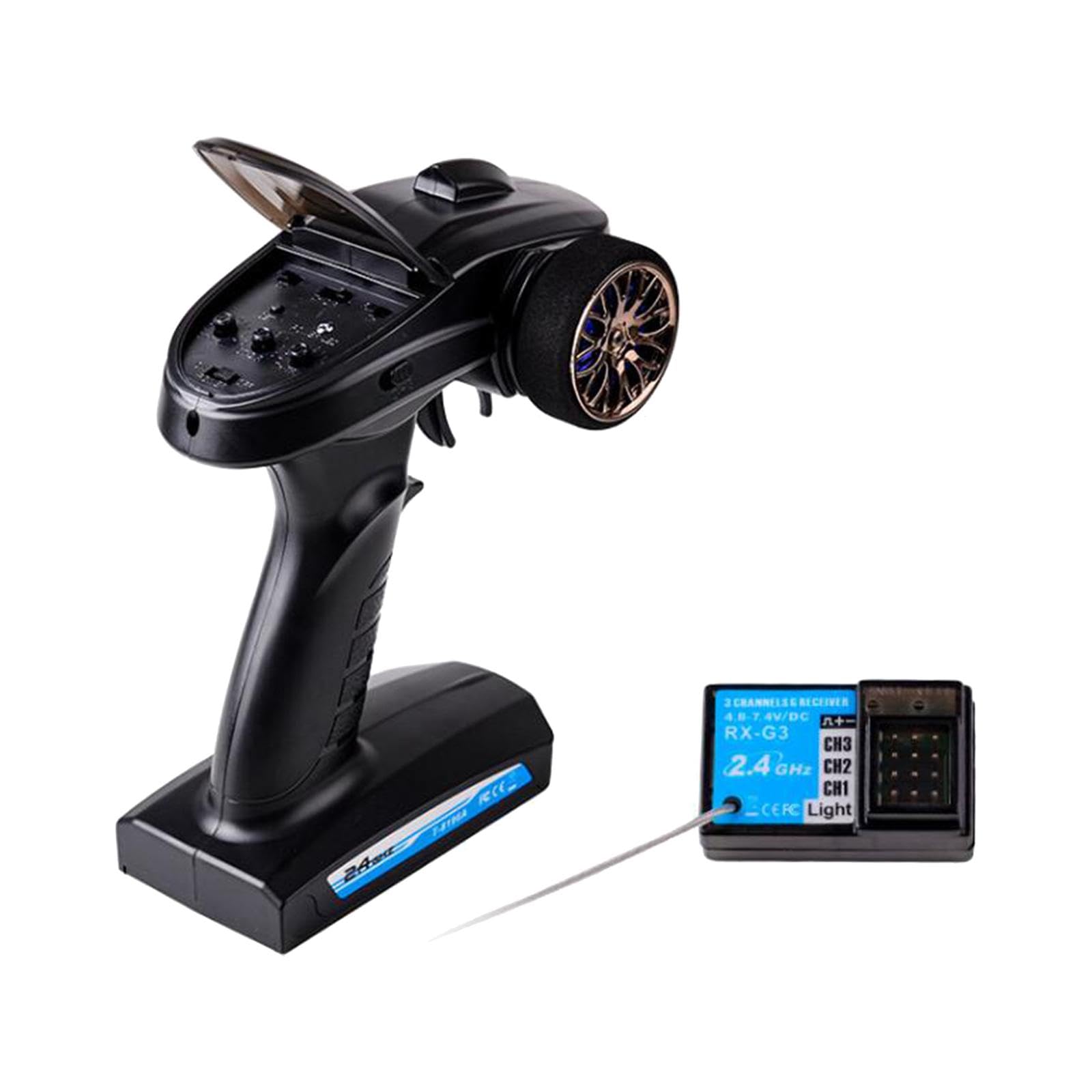 Trasmettitore RC a 3 Canali Accessori RC Commutabili in D/R Acceleratore Sterzo Universale Semplice