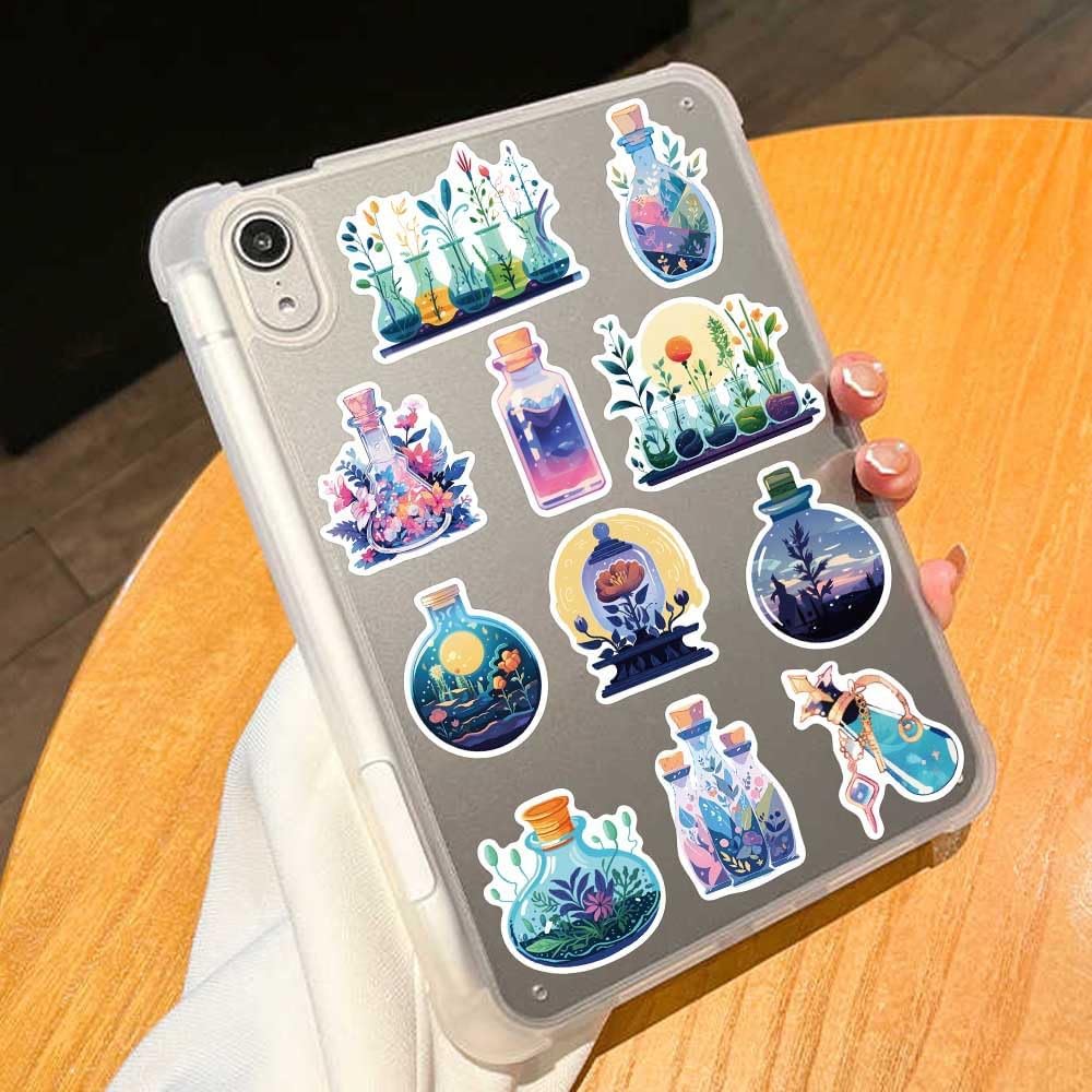 50Pcs Fantasy Nature Botanical Magic Potion Bottle Stickers – Cute Plant Floral Apothecary Stickers for Journals, Laptops, Water Bottles,Scrapbooking image 5