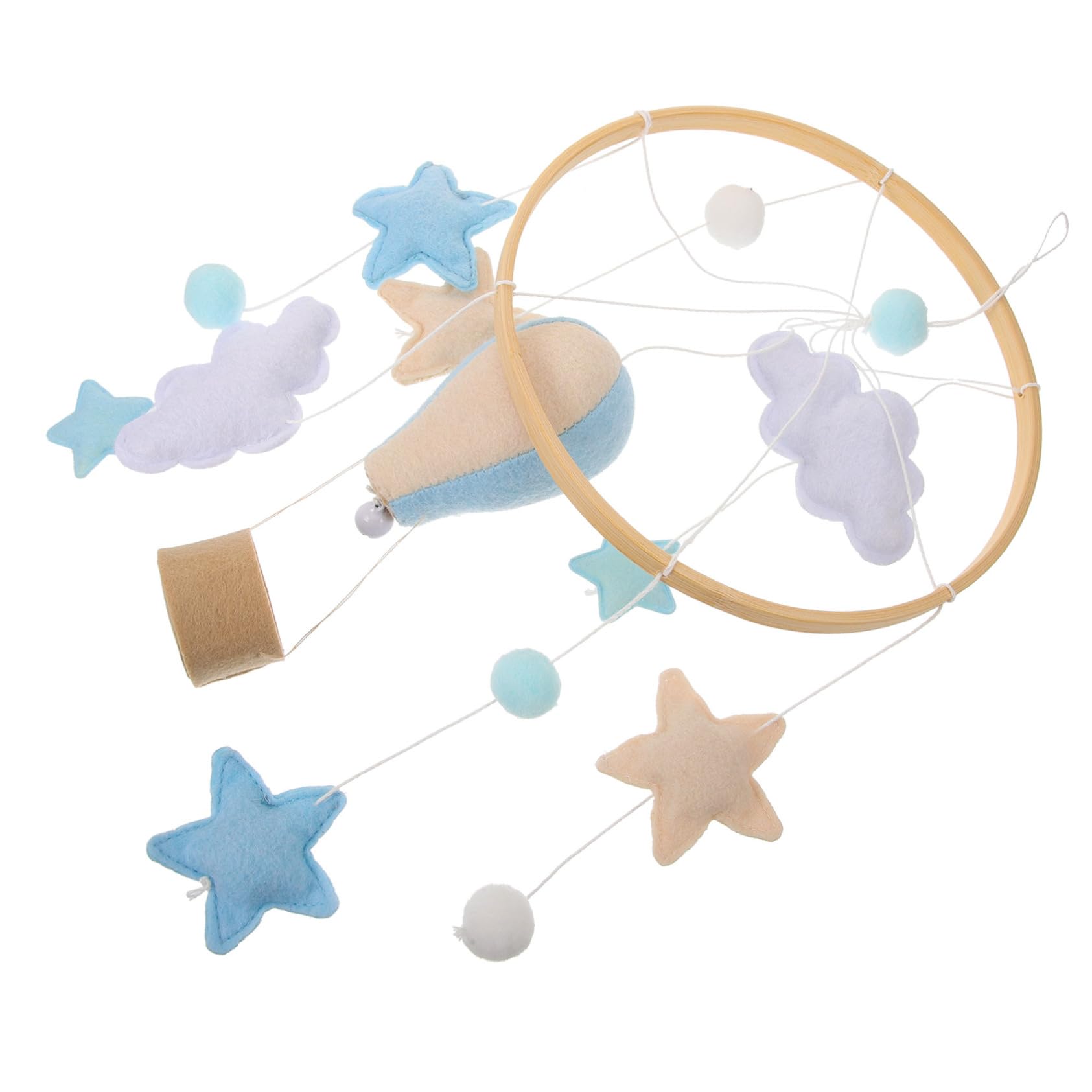 ERINGOGO Boho Mobile for Girls Adorable Felt Ball Star Hanging Toy Decorative Mobile for Toddler's Nursery Decor