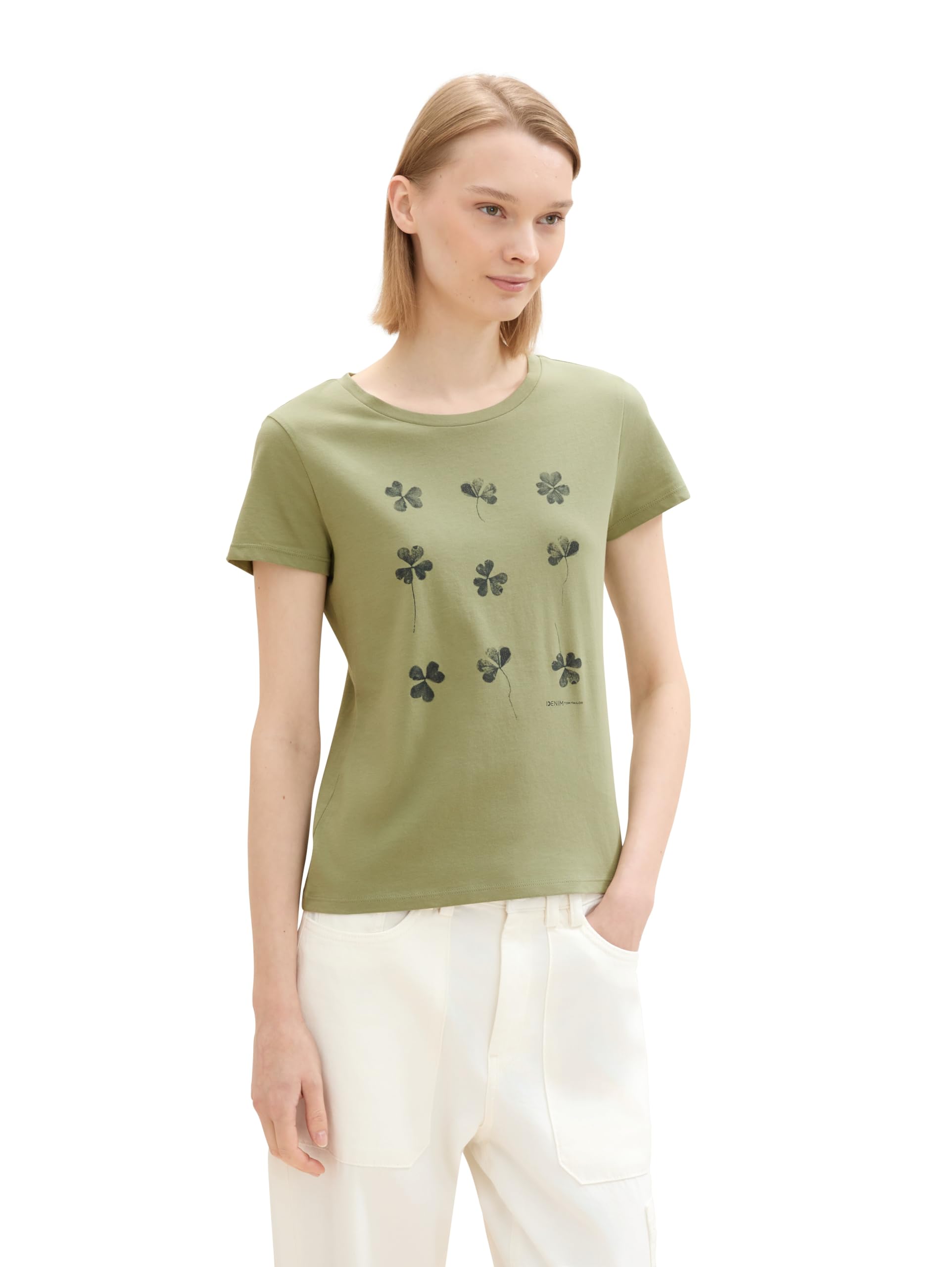 Tom Tailor Denim Damen 1044865 Basic T-Shirt mit Print