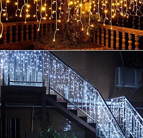 Miniatura 4 de Lainin Guirnalda de 96 luces LED blancas enlazables con 8 modos de control funcional para interiorexteriorpatiobodadecoración de fiesta de Navidad