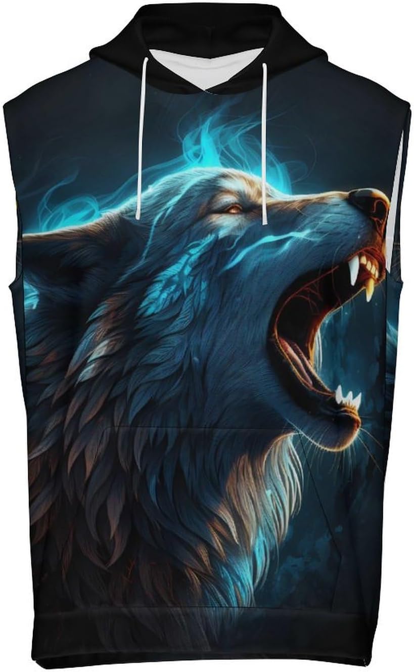 Men's Workout Hooded Tank Tops Sleeveless Muscle Gym T-Shirts