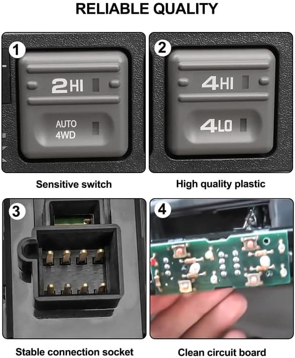Miniatura 3 de Interruptor 4WD 4x4 compatible con Chevy GMC 1500 2500 Suburban Tahoe Yukon Cadillac Escalade 1998-2000 Reemplazar 901-130 15027104, selector de