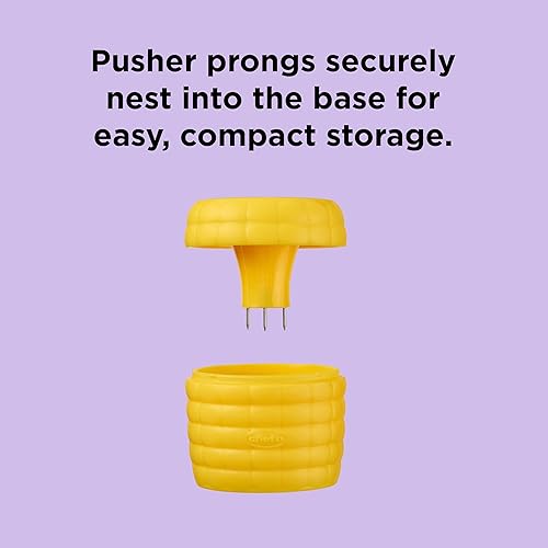 Miniatura 3 de Chef'n Cob Plus Pelador y pelador de maíz para maíz en la mazorca, empujador de seguridad integrado