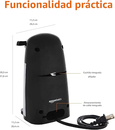 Miniatura 5 de Yaxa Basics - Abrelatas eléctrico 3 en 1, abridor de botellas y afilador de cuchillos, con cuchilla de acero inoxidable, soporte magnético