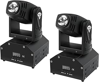 UKing LED Moving Head Lights with DMX512 Sound Activated RGBW Beam Light for DJ Disco Party Club Stage Lighting (2pcs)