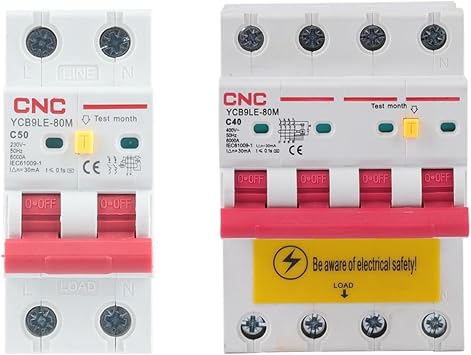 2P 4P 230V RCBO MCB 30mA Residual Current Circuit Breaker with Over Current and Leakage Protection 6-63A YCB6HLN-63 Plus2P,63A