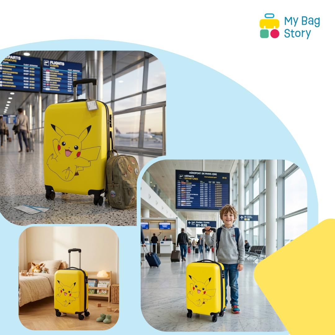 mybagstory Pikachu Pokemon - Maleta de cabina para niños (50 cm), diseño de animales