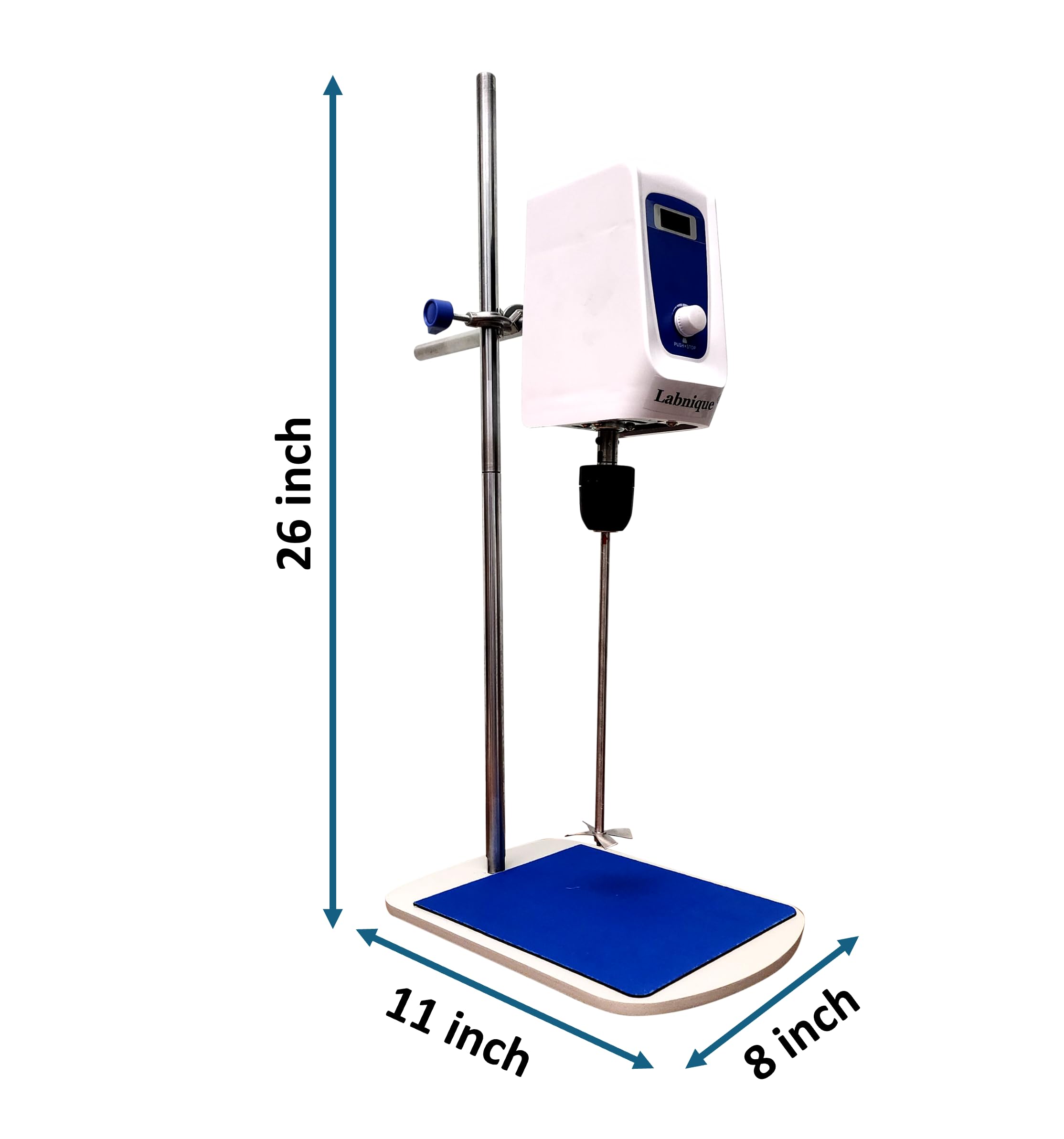 Labnique Digital Overhead Stirrer with Stand and Mixing Platform, Overhead Mixer, 100-1500rpm, 5L Capacity
