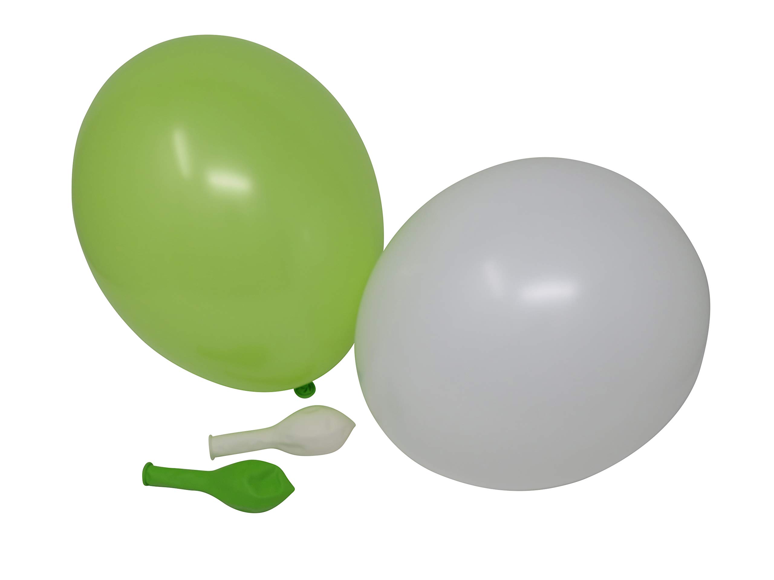 100 Luftballons Je 50 Hellgrün & Weiß – 27 Cm Standardgröße, Aus Naturlatex, Für Helium Und Luft
