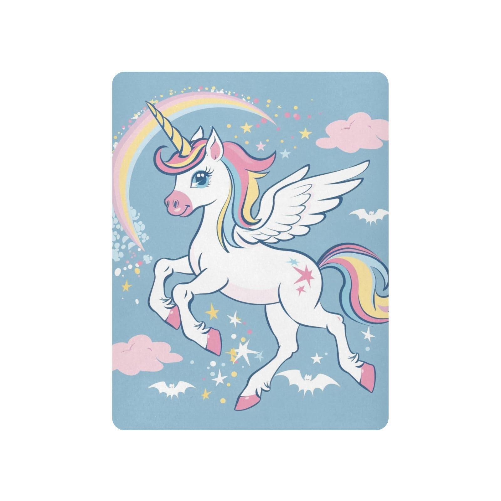 JIPONI Unicorn Soft Playard Sheet- Pack & Play Sheets Fitted, Breathable Mattress Cover for Standard Size Play Yard, 39’x27’x5’