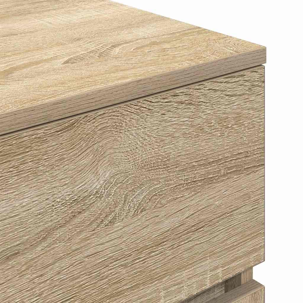 vidaXL Mesilla de Noche con 3 cajones Roble Sonoma 39x35x65 cm, mesilla de Noche, mesita Auxiliar para Dormitorio, Muebles de Dormitorio