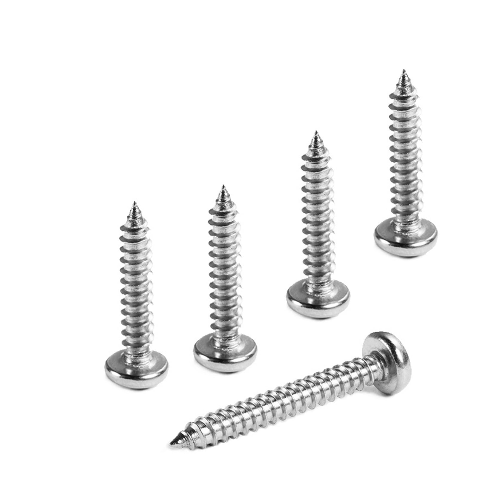 Surtido de tornillos para madera, Tornillo autorroscante de cabeza plana cruzada acero inoxidable 304 A2-70 DIN 7049 GB845 Varios tamaños(200PCS,ST3.5 X 50)