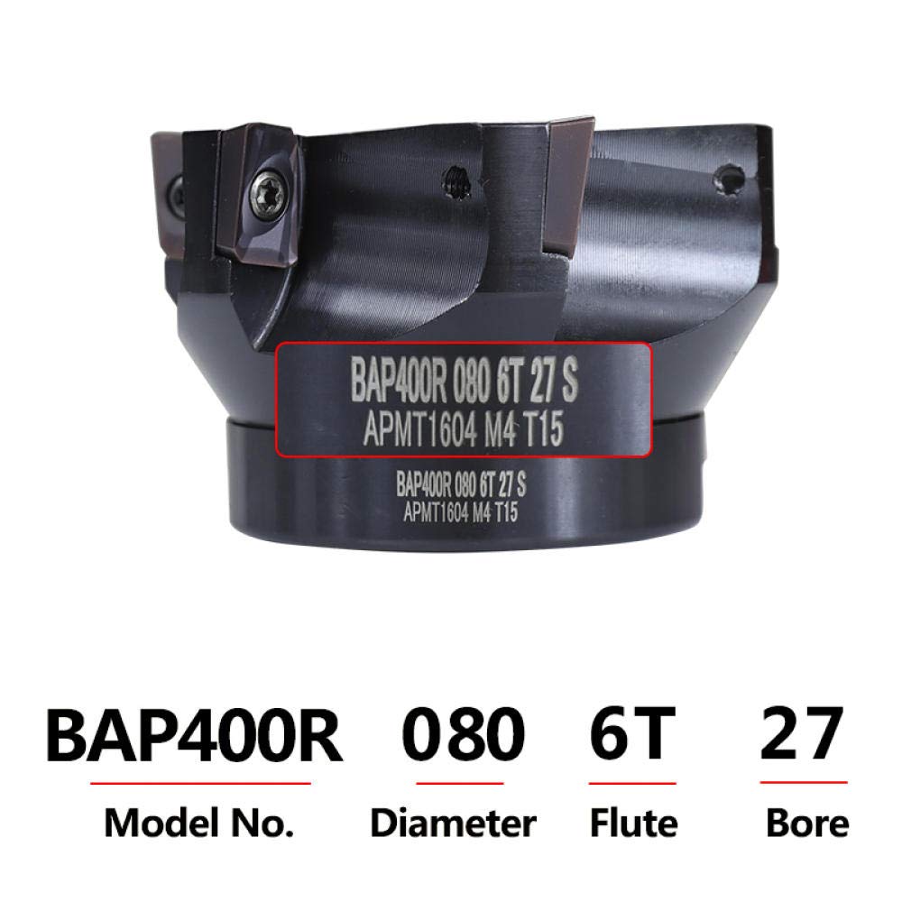Gesichtsfräsenschneider BAP400R 80 27 6T mit 6 stücke APMT1604 Hartmetalleinsätze Frässchneidermaschine