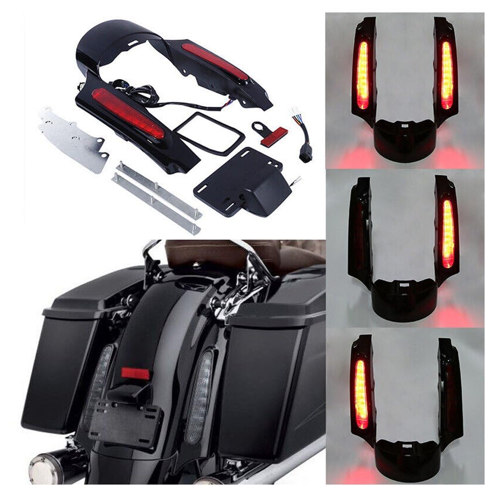 Hylorvin Rear Quarter Panel Fascia W/Light ABS Plastic for Electra 2009-2013 for Road 2009-2013 for Road King 2009-2013 for Street 2009-2013