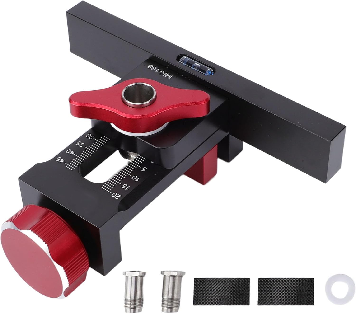 YWBL-WH Cabinet Door Mounting Jig, Aluminum Alloy Adjustable Length Aid Positioner with Extended Auxiliary Crossbar and Non Slip Pads