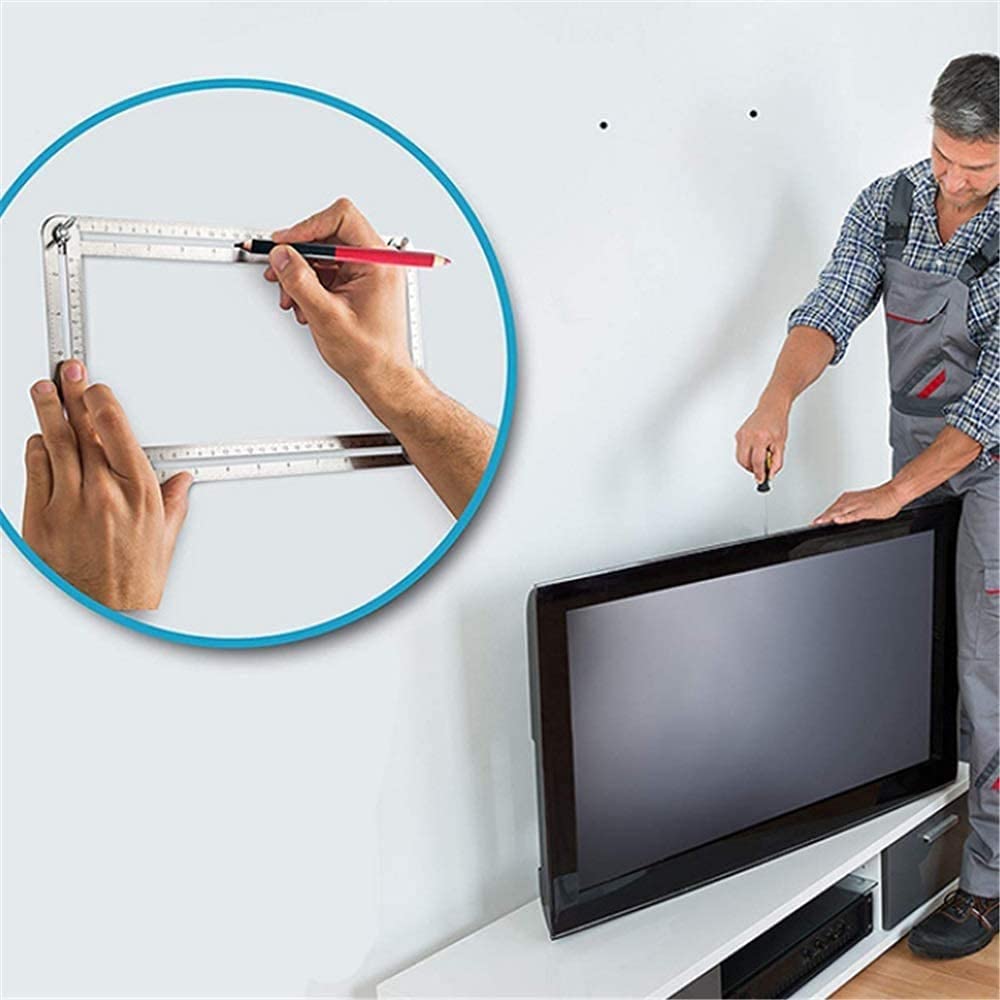 Digital display angolo righello in acciaio inox in acciaio inox righello a quattro volte multi-funzione mobile pieghevole righello multi-angolo for la lavorazione del legno ( Color : Four-fold Ruler )