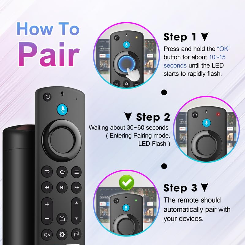 Image of Remote Control Replacement Compatible with Fire Smart TV Stick 4K Max(Lite /4K), for Insignia /Pioneer with Voice Control, for FireStick Remote TV Cube /Smart TV 3rd Gen