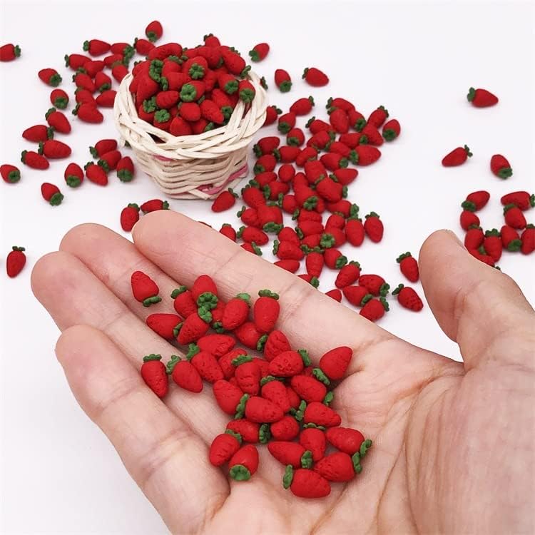Dollhouse Decoration Accessories, 1:12 Dollhouse 10 Pcs Farm Props Kitchen Miniature Food Play Fruit Set (Strawberry)