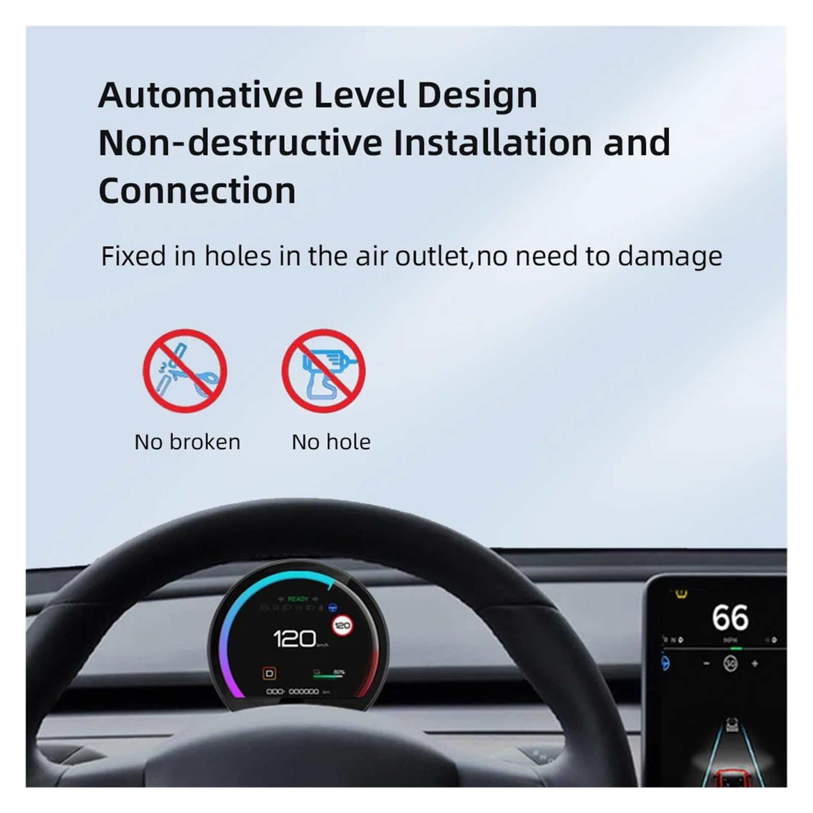 HD Mini Car HUD Instrument Display 3.54 ''Miernik Samochodowy Wyświetlacz Head Up Cyfrowy Ekran LCD Alarm Na Desce Rozdzielczej