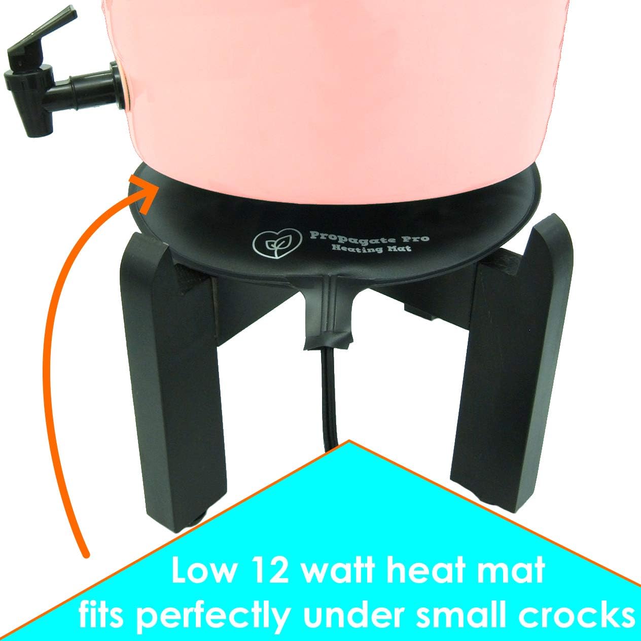 Brewing & Fermentation Heat Pad for Homebrew Beer & Wine Fermenting 120VAC 12 or 25 Watt Heating Mat: Safe for Plastic/Glass Carboy Fermentors w/Heater Temp Strips (12" Heat Mat + Heating Thermostat)