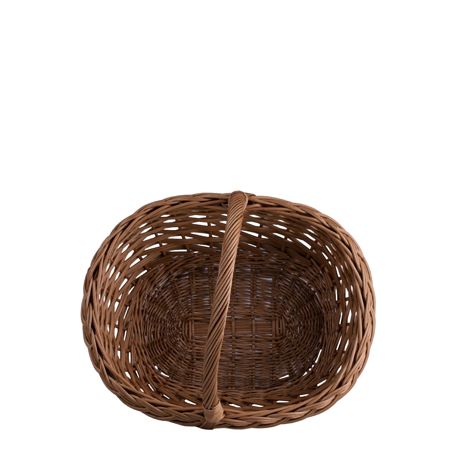 e-wicker24 Koszyk na zakupy z wikliny, kosz na prezent w naturalnym kolorze, kosz zakupowy
