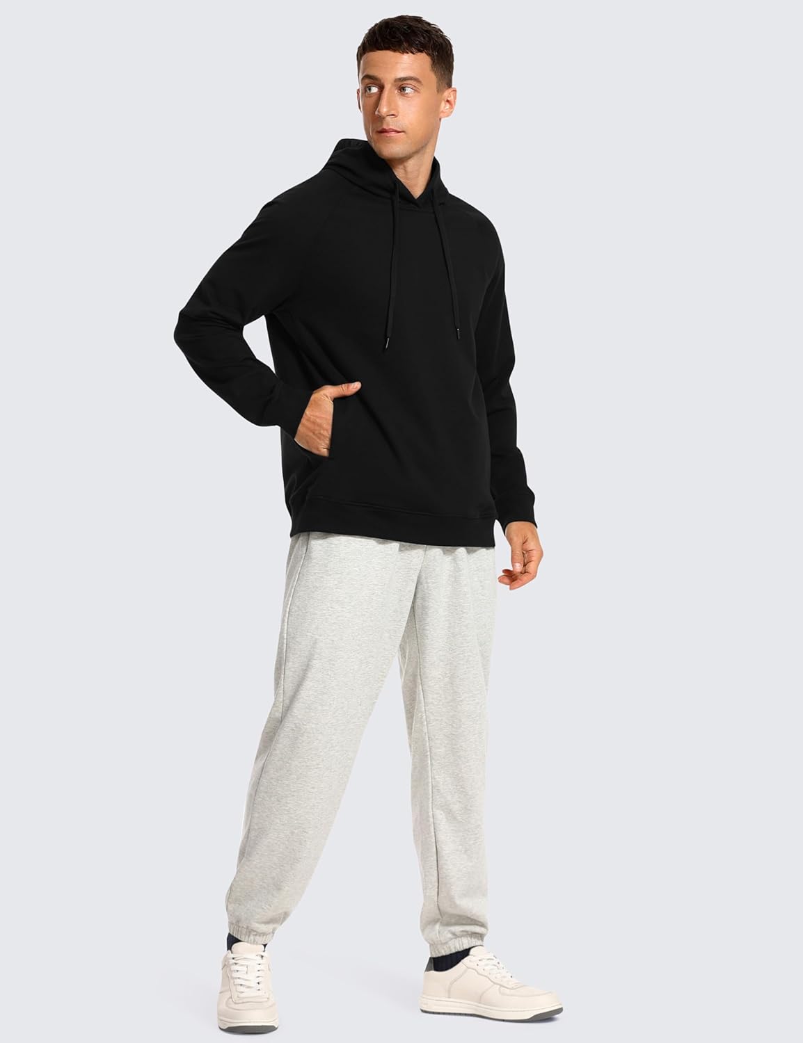 CRZ YOGA Hoodies for Men French Terry Hooded Sweatshirts Workout Athletic Casual Pullover Tops with Pocket - Image 4